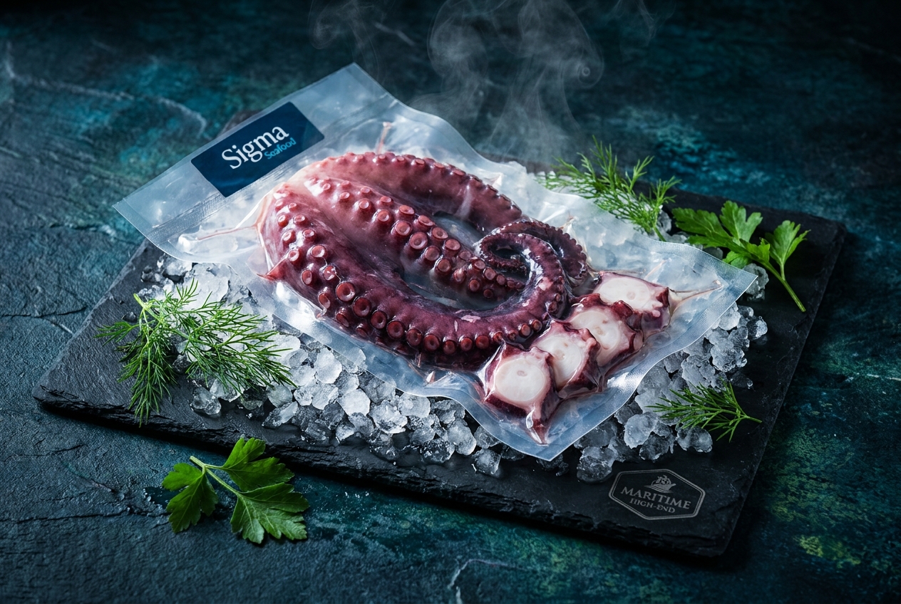 Pata de Pulpo Cocido — présentation haut de gamme Sigma Seafood